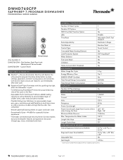 Thermador DWHD760CFP Product Spec Sheet