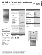 Bosch B36BT930NS Product Spec Sheet