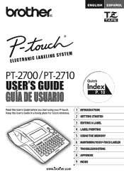 Brother International PT2700 Users Manual - English and Spanish