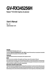 Gigabyte GV-RX345256H Manual
