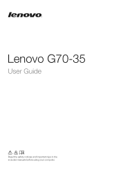 Lenovo G70-35 Laptop (English) User Guide - Lenovo G70-35