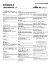 Toshiba C70-C PSCSFC-013017 Detailed Specs for Satellite Pro C70-C PSCSFC-013017 English