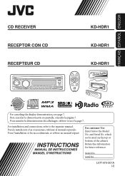 JVC KD HDR1 Instructions