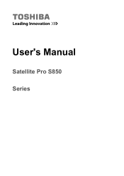 Toshiba Satellite Pro S850 Users Manual Canada; English
