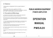 Pyle PMSA20 PMSA20 Manual 1