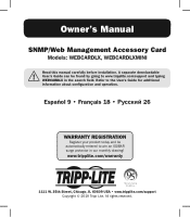 Tripp Lite SV20KM1P1B Owners Manual for WEBCARDLX Multi-language
