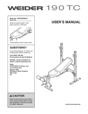Weider 190 Tc Bench Uk Manual