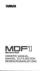 Yamaha MDF1 Owner's Manual (image)