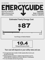 Frigidaire FFRS1022RE Energy Guide