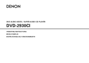 Denon DVD 2930CI Owners Manual - English