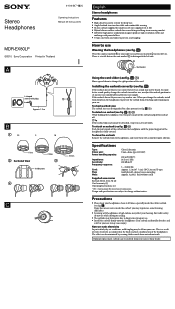 Sony MDR-EX80LP Operating Instructions