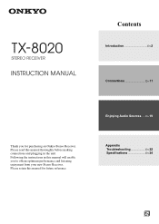 Onkyo TX-8020 Owner's Manual English