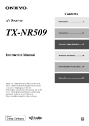 Onkyo TX-NR509 Owner Manual