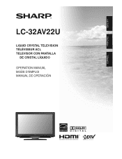 Sharp LC-32AV22U LC-32AV22U Operation Manual
