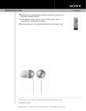 Sony MDR-EX33LP Marketing Specifications (Pink)