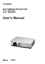 Canon LV-8320 Multimedia Projector LV-8320 User's Manual