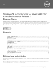 Dell Wyse 5060 Windows 10 IoT Enterprise for Thin Client Maintenance Release 1 Release Notes