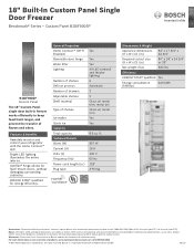 Bosch B18IF900SP Product Spec Sheet