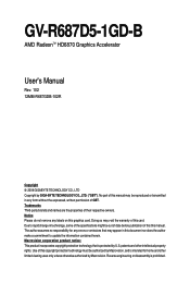Gigabyte GV-R687D5-1GD-B Manual