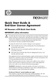 HP Neoware e370 Quick Start Guide & End-User License Agreement HP Neoware e370