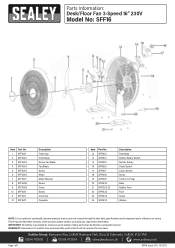 Sealey SFF16 Parts Diagram
