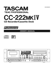 TASCAM CC-222MKIV Owners Manual