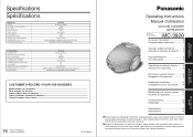 Panasonic MC3920 MC3920 User Guide