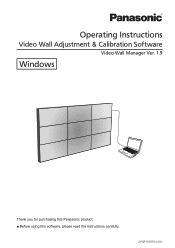 Panasonic TY-VUK10 Video Wall Manager Operating Instructions
