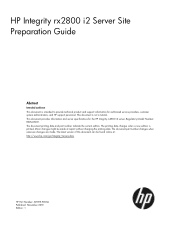 HP Integrity rx2800 rx2800 i2 Site Prep Guide