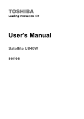 Toshiba Satellite U840W PSU5RC-00H00U Users Manual Canada; English