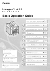 Canon 4509B020AA imageCLASS MF4570dn Basic Operation Guide