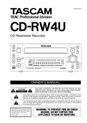 TASCAM CD-RW4U Owners Manual