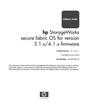 HP StorageWorks 8-EL HP StorageWorks Secure Fabric OS for V3.1.x/4.1.x Firmware Release Notes (AV-RUK8A-TE, June 2003)