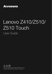 Lenovo Z510 Laptop User Guide - IdeaPad Z410, Z510