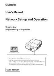 Canon LV-8235 UST User's Manual Network Set-up and Operation for LV-8235