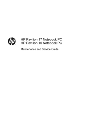 HP Pavilion 17-f100 Maintenance and Service Guide