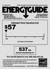 Maytag MSD2274VEW Energy Guide