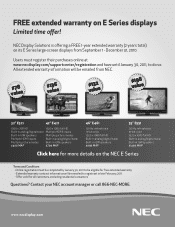 NEC E321 FREE extended warranty on E Series displays! (limited time offer)