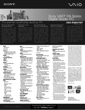 Sony VGC-RA837GY Marketing Specifications (VGC-RA837GY)