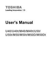 Toshiba Satellite U40t User Manual