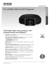 Epson Pro G7805 Product Specifications
