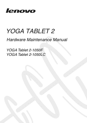 Lenovo Yoga 2-1050 (English) Hardware Maintenance Manual - Yoga Tablet 2 1050F/LC