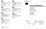 Sony MDR-V900 Operating Instructions