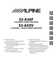 Alpine S2-A55V Owners Manual