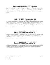 Epson PowerLite S1 Quick Setup Sheet (Update)