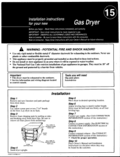 Fisher and Paykel DG70FA1 DG08/09 DG70 Gas Dryer Install (English)