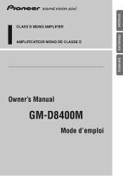 Pioneer GM-D8400M Owner's Manual