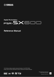Yamaha PSR-SX600 PSR-SX600 Reference Manual