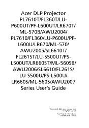Acer PL7610T User Manual