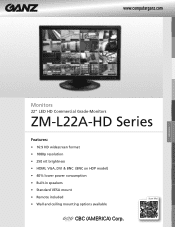 Ganz Security ZM-L22A-HDP ZM-L22A-HD Series Specifications